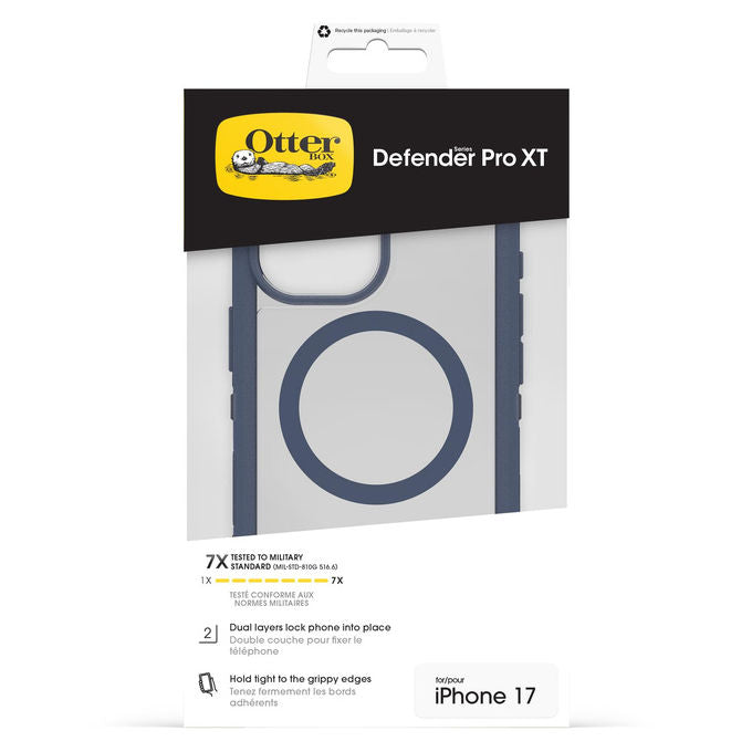 Otterbox Custodia Defender Series Pro XT Clear MagSafe Antiurto Trasparente-Blu per iPhone 17