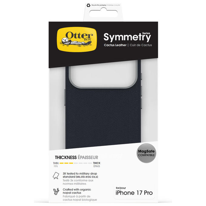 Otterbox Symmetry Series Cactus Leather MagSafe Cover iPhone 17 Pro Antiurto Blu
