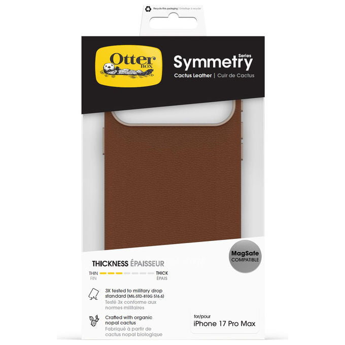 Otterbox Symmetry Series Cactus Leather MagSafe Custodia iPhone 17 Pro Max Marrone Antiurto