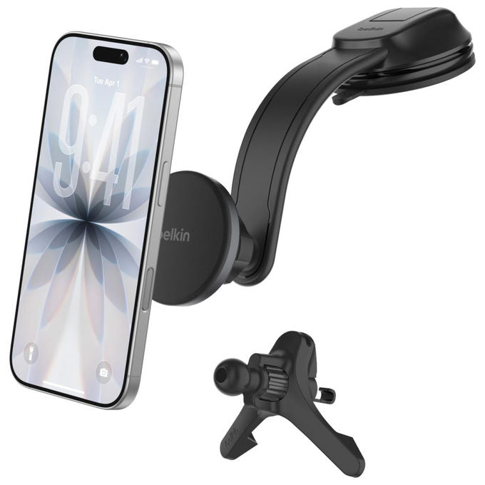 Belkin Caricatore Auto Wireless Magnetico Qi2 Ricarica Rapida iPhone 17 Galaxy S25 Nero