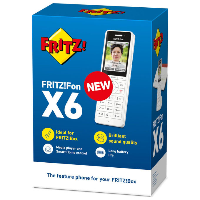 FRITZ! 20003010 Fritz!Fon X6 Telefono Cordless DECT Display a Colori 2,4'' Vivavoce Full-Duplex Smart Home colore Bianco