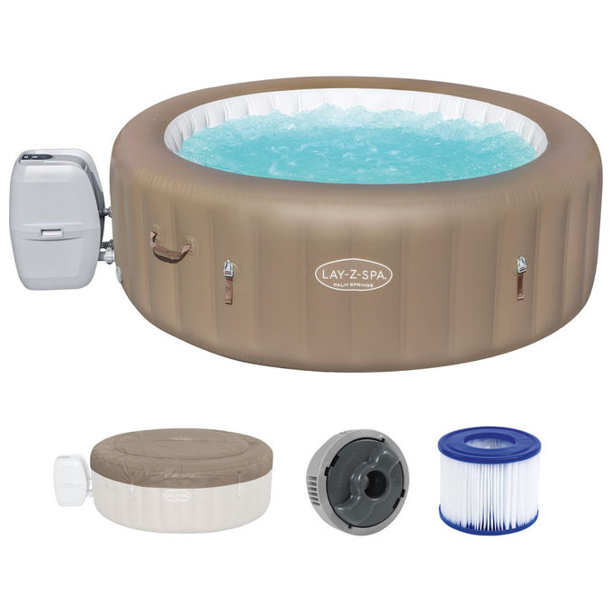 Bestway, Idromassaggio Gonfiabile Lay-Z-Spa Palm Springs AirJet, 4-6 Persone, 196x71 cm