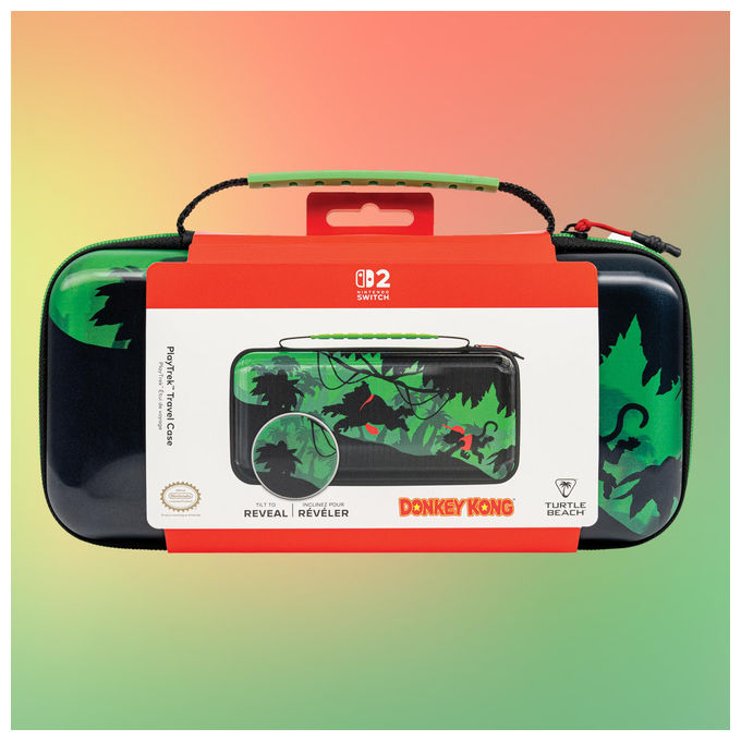 Turtle Beach Custodia PlayTrek Donkey Kong per Nintendo Switch 2 Nero e Verde