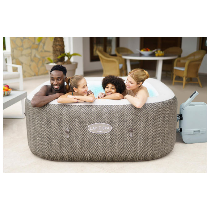 Bestway, Idromassaggio Lay-Z-Spa Cabo Smart HydroJet, 6 Persone, 180x180x71cm, Marrone Rattan