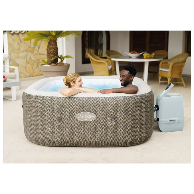 Bestway, Idromassaggio Lay-Z-Spa Cabo Smart HydroJet, 6 Persone, 180x180x71cm, Marrone Rattan