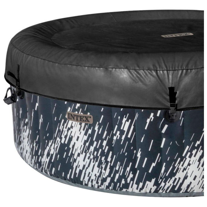 Intex Idromassaggio Gonfiabile Rotondo PureSpa Bubble Glow Deluxe 4 Posti 196x71 cm LED Multicolore