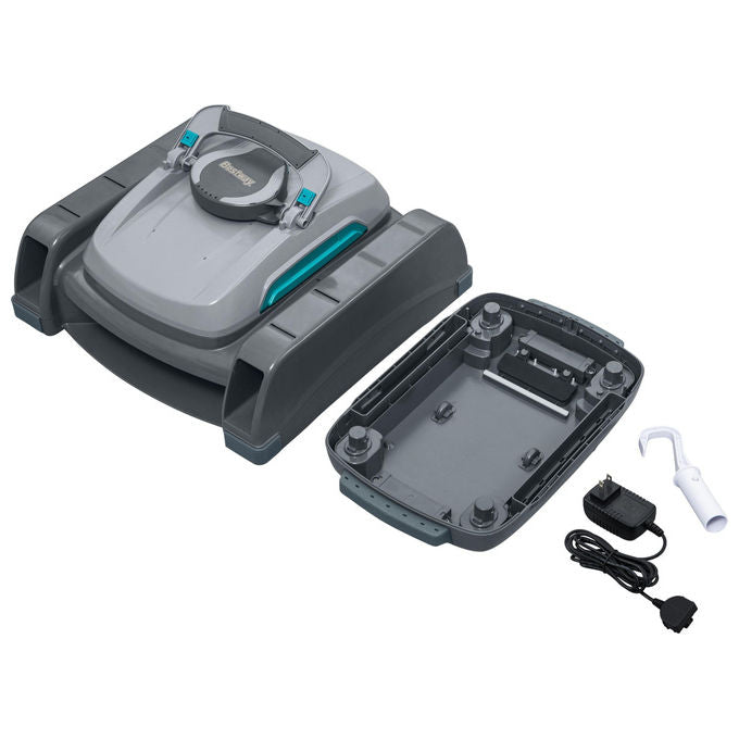 Bestway 58942 AquaTronix Pro G300 Robot Piscina 2in1 Aspiratore e Skimmer Cordless Batteria Litio 120 min fino a 50 m² colore Grigio