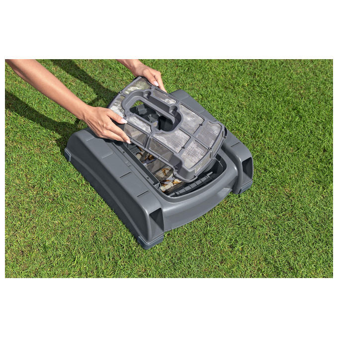 Bestway 58942 AquaTronix Pro G300 Robot Piscina 2in1 Aspiratore e Skimmer Cordless Batteria Litio 120 min fino a 50 m² colore Grigio