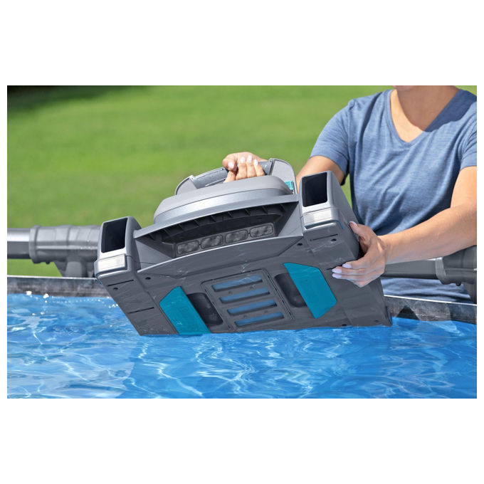 Bestway 58942 AquaTronix Pro G300 Robot Piscina 2in1 Aspiratore e Skimmer Cordless Batteria Litio 120 min fino a 50 m² colore Grigio