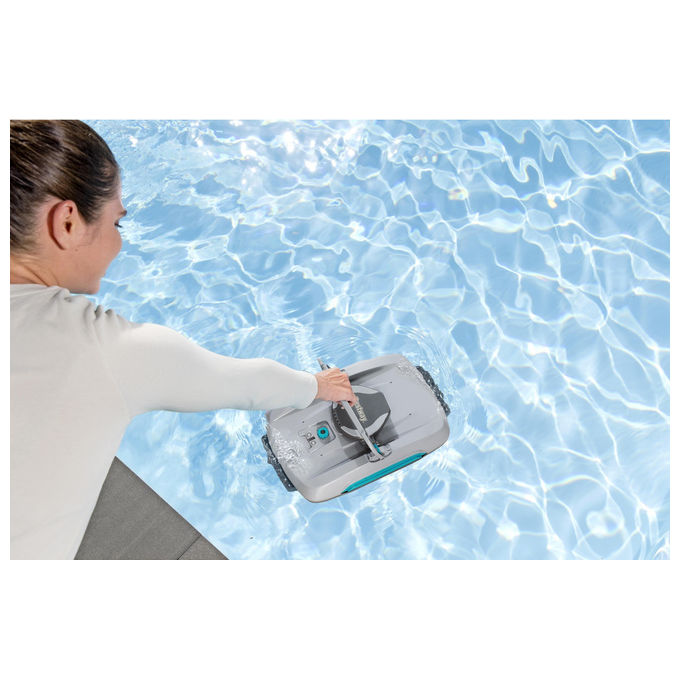 Bestway 58942 AquaTronix Pro G300 Robot Piscina 2in1 Aspiratore e Skimmer Cordless Batteria Litio 120 min fino a 50 m² colore Grigio