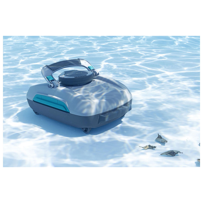 Bestway 58942 AquaTronix Pro G300 Robot Piscina 2in1 Aspiratore e Skimmer Cordless Batteria Litio 120 min fino a 50 m² colore Grigio