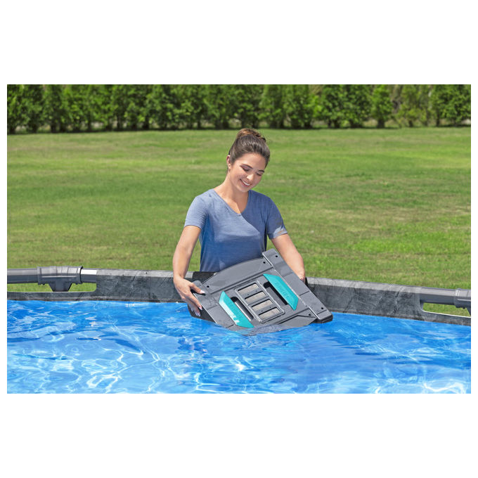 Bestway 58942 AquaTronix Pro G300 Robot Piscina 2in1 Aspiratore e Skimmer Cordless Batteria Litio 120 min fino a 50 m² colore Grigio