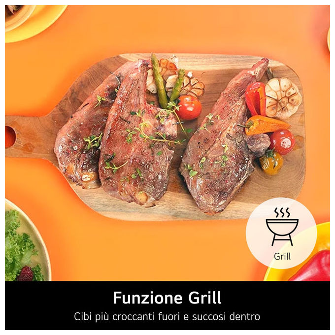 LG MJ3965BPB NeoChef Forno a Microonde Combinato con Grill 39 L 1100 W Smart Inverter Frittura Fermentazione Vapore colore Nero