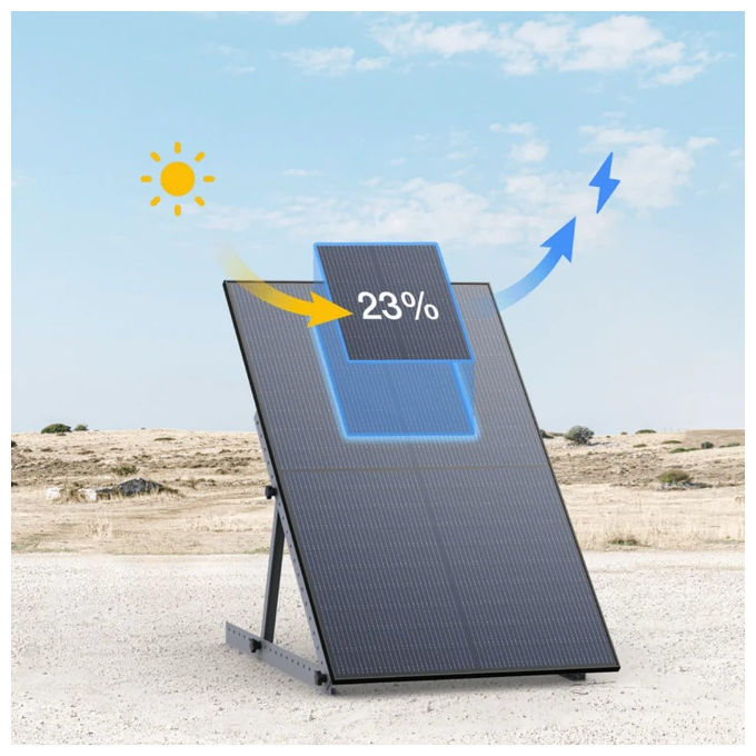 EF ECOFLOW, Pannello Solare Rigido, 450W, 2 Unita', Monocristallino, Alluminio