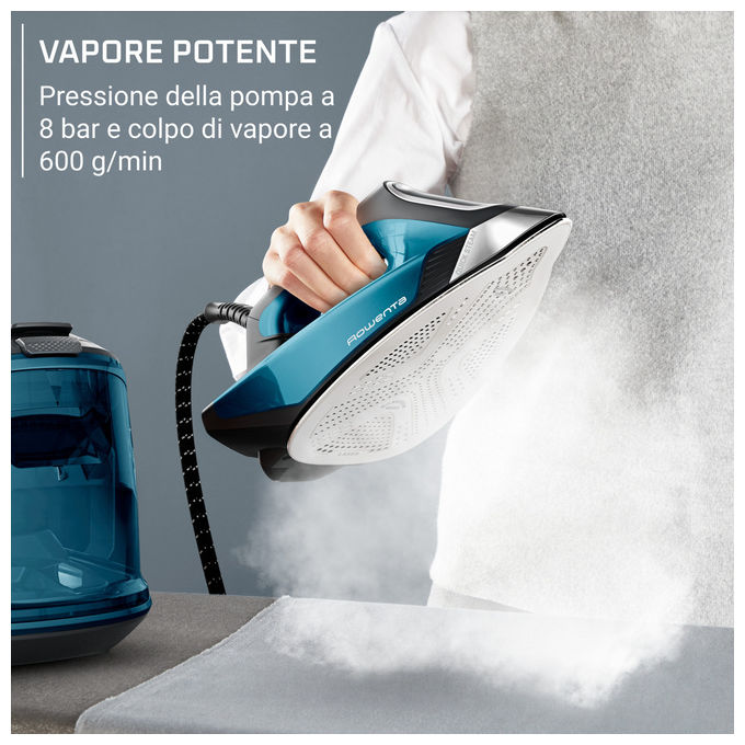 Rowenta VR9043 Force Pro 500 Ferro da Stiro con Caldaia 2800 W 8 bar 600 g-min 1.8 L Modalita' Eco colore Blu