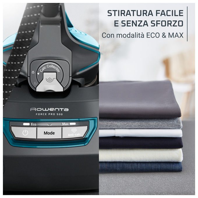 Rowenta VR9043 Force Pro 500 Ferro da Stiro con Caldaia 2800 W 8 bar 600 g-min 1.8 L Modalita' Eco colore Blu
