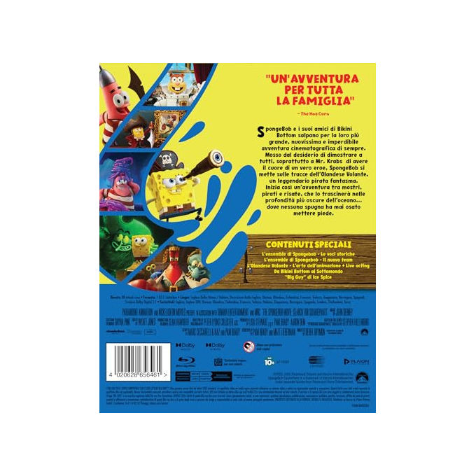 Paramount Spongebob Un'avventura da Pirati Blu-ray Steelbook Animazione Edizione Italiana