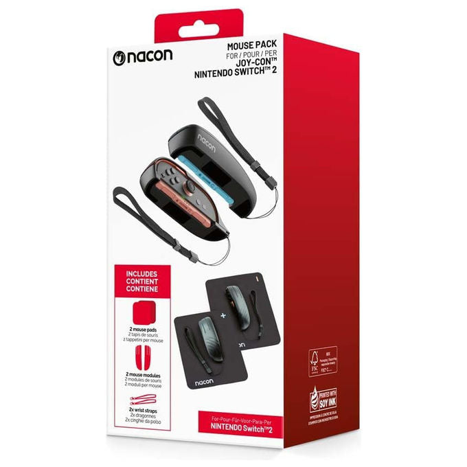Nacon KIT_ Accessori Mouse Nintendo Switch 2 2 Tappetini 2 Joy-Con Nero