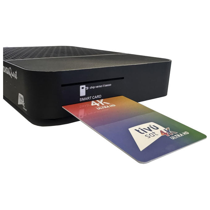 Digiquest RICD1247 AX3 Decoder Combo 4K Ultra HD Triplo Tuner DVB-T2 DVB-S2 tivu'sat Android TV Google Assistant Smartcard Inclusa colore Nero