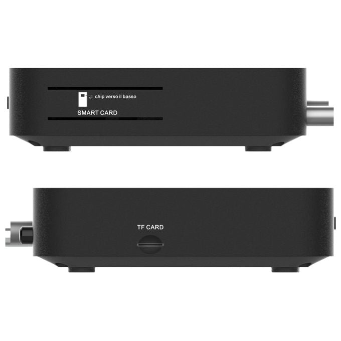 Digiquest RICD1247 AX3 Decoder Combo 4K Ultra HD Triplo Tuner DVB-T2 DVB-S2 tivu'sat Android TV Google Assistant Smartcard Inclusa colore Nero