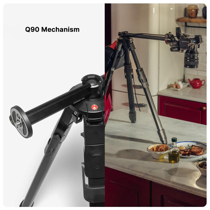 Manfrotto, ONE Photo Treppiede professionale in alluminio, portata 12kg, colonna 90°, nero