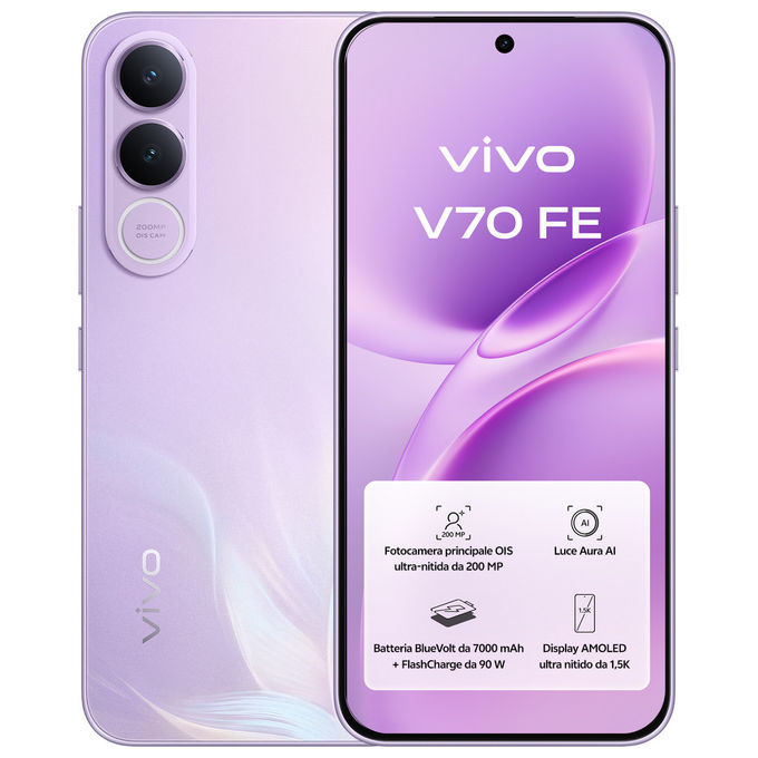 VIVO V70lite Fe Smartphone Doppia SIM 5G 8 GB 512 GB 7000 mAh Viola