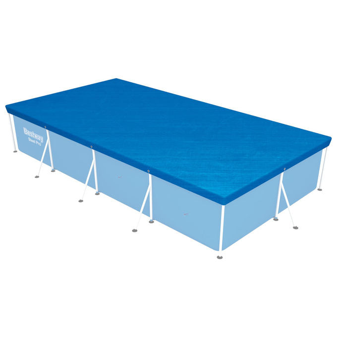 Bestway Telo Copripiscina Rettangolare 400x211 cm Polietilene con Corde Fissaggio
