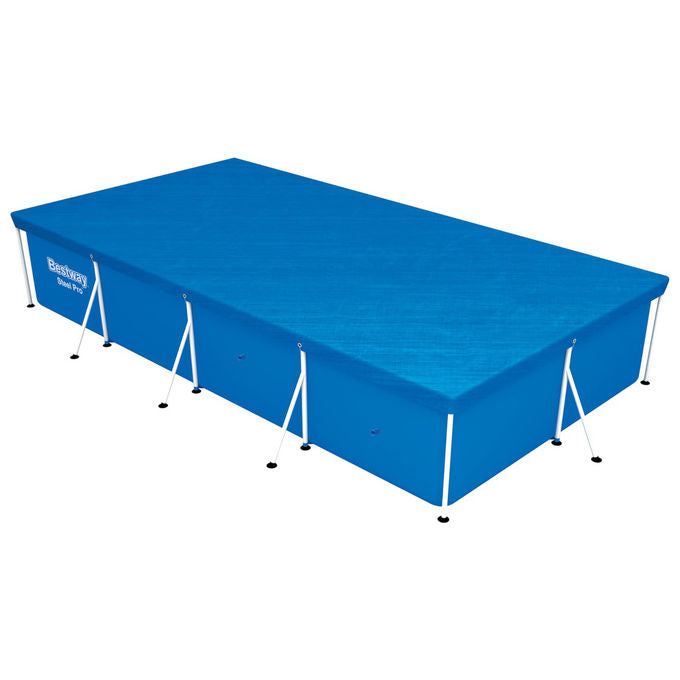 Bestway Telo Copripiscina Rettangolare 400x211 cm Polietilene con Corde Fissaggio