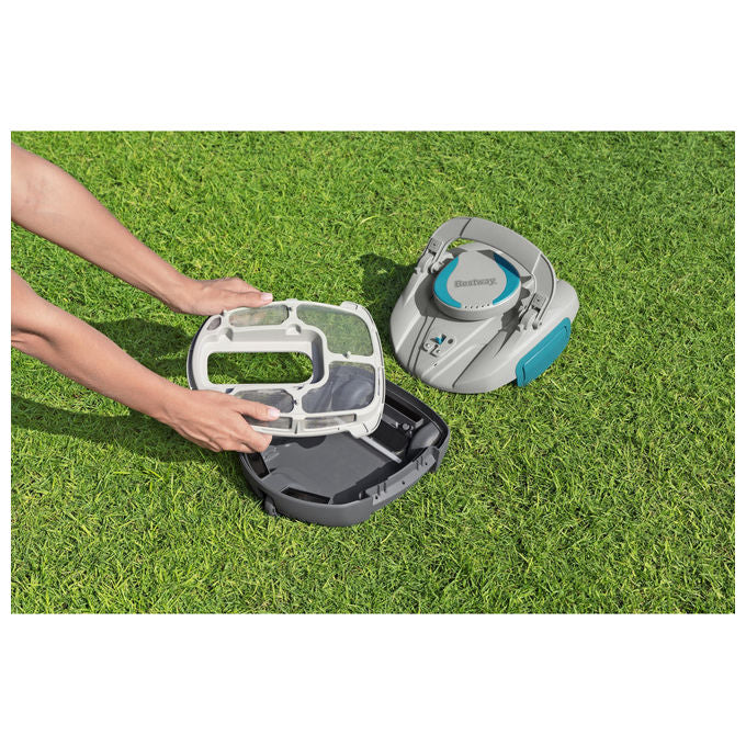 Bestway 58864 AquaTronix G100 Robot Pulitore Piscina a Batteria Li-Ion 7.4V autonomia 30 min fino a 18 m² colore Blu Grigio