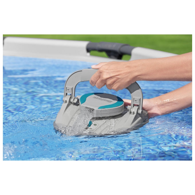 Bestway 58864 AquaTronix G100 Robot Pulitore Piscina a Batteria Li-Ion 7.4V autonomia 30 min fino a 18 m² colore Blu Grigio