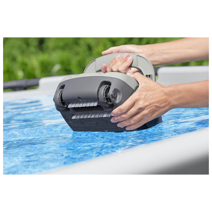 Bestway 58864 AquaTronix G100 Robot Pulitore Piscina a Batteria Li-Ion 7.4V autonomia 30 min fino a 18 m² colore Blu Grigio
