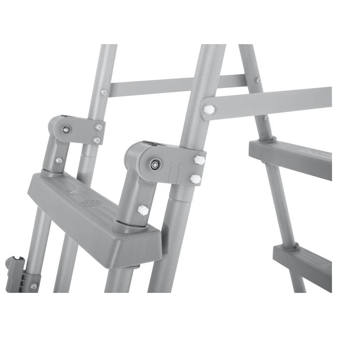 Bestway 58331 Flip and Lock Scaletta di Sicurezza Piscina Fuori Terra 122 cm Acciaio Antiruggine Gradini Antiscivolo 150 Kg