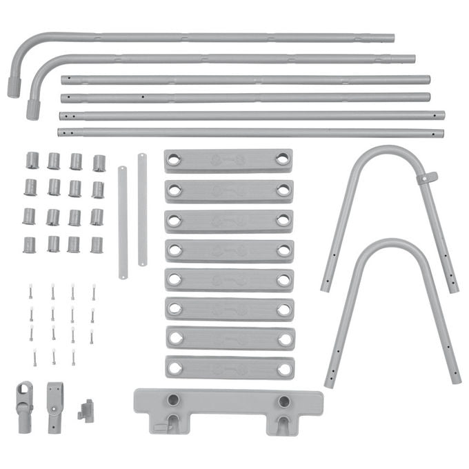 Bestway 58331 Flip and Lock Scaletta di Sicurezza Piscina Fuori Terra 122 cm Acciaio Antiruggine Gradini Antiscivolo 150 Kg