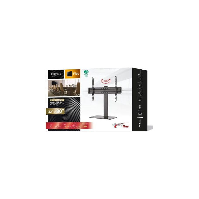 Jolly Line Supporto Tv da Tavolo 32-80 Pollici VESA 600x400 Base Nera