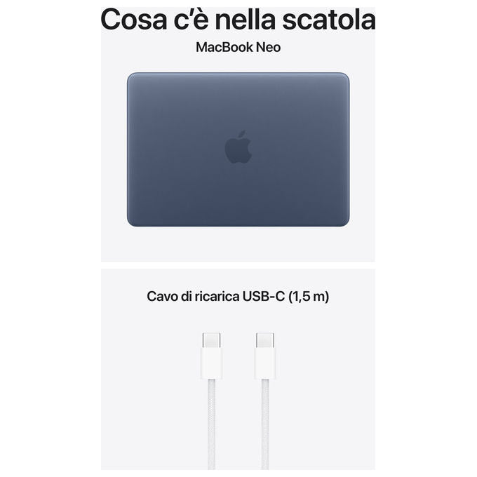 Apple MHFG4T-A MacBook Neo 13'' Notebook Apple A18 Pro 8GB RAM 512GB SSD Indaco