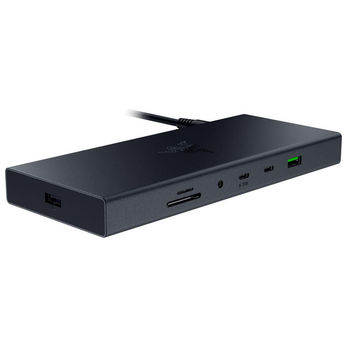 Razer, Docking Station USB 4, Supporto doppio display, 14 Porte, USB-C, USB-A, HDMI, DisplayPort, Nero
