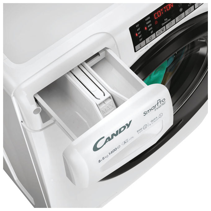 Candy CSOW4856TWMB6-S Smart Pro Lavasciuga Inverter 8-5 Kg 1400 rpm Classe A Wi-Fi Bluetooth (89x60x54 cm) colore Bianco