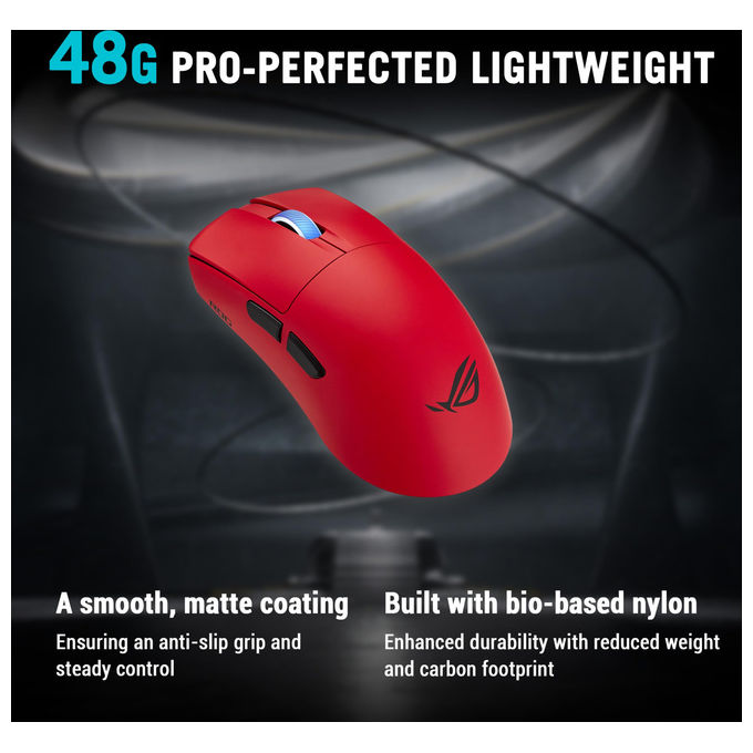 ASUS Rog Harpe II Ace Mouse Gaming Wireless Sensore 42K DPI 48g Rosso