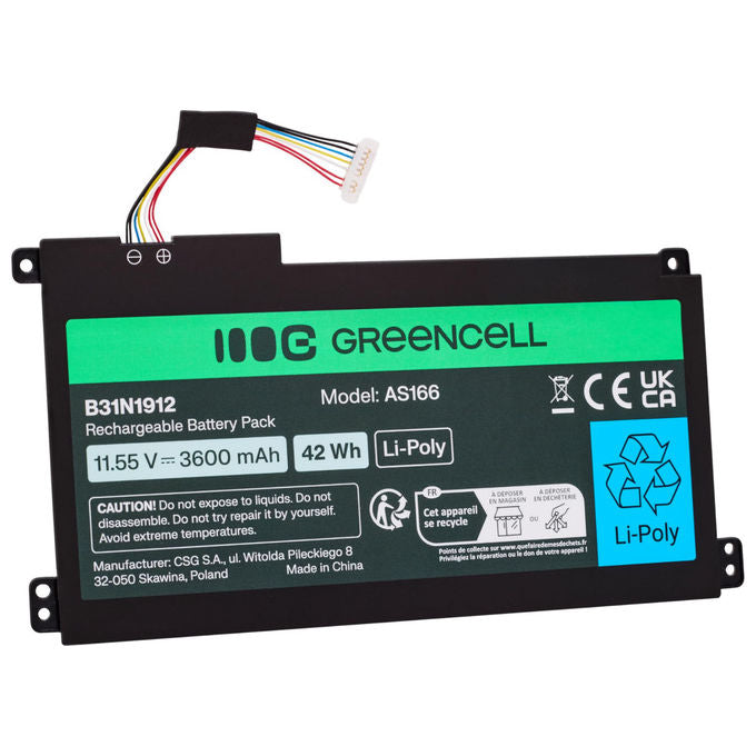 Green Cell Batteria Laptop 11.55V 42Wh 3600mAh Li-Poly Compatibile con ASUS VivoBook 14 E410MA 15 E510MA