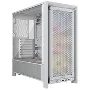 Corsair, Case Midi-Tower ATX 4000D RS ARGB, Bianco, 3 Ventole RS ARGB, per PC Gaming