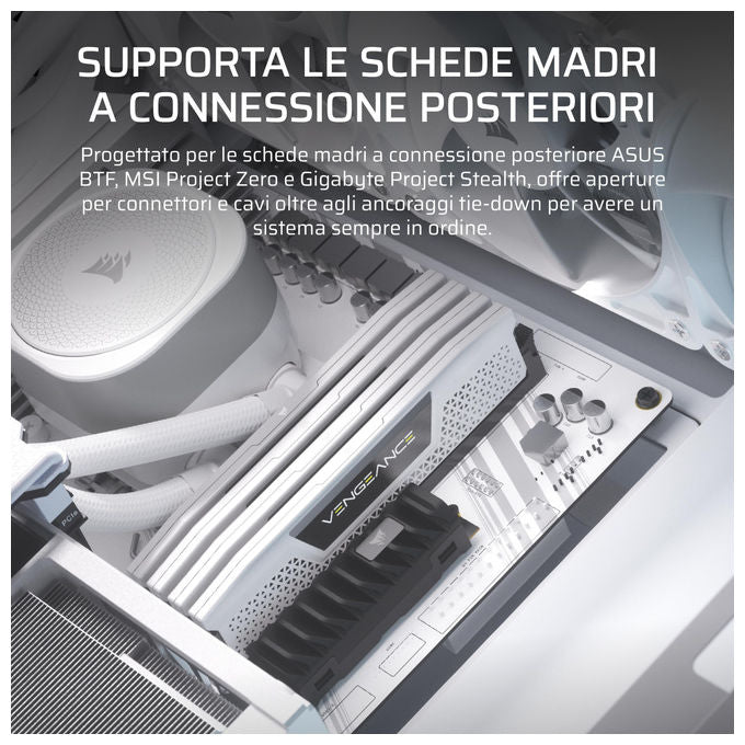 Corsair, Case Midi-Tower ATX 4000D RS ARGB, Bianco, 3 Ventole RS ARGB, per PC Gaming
