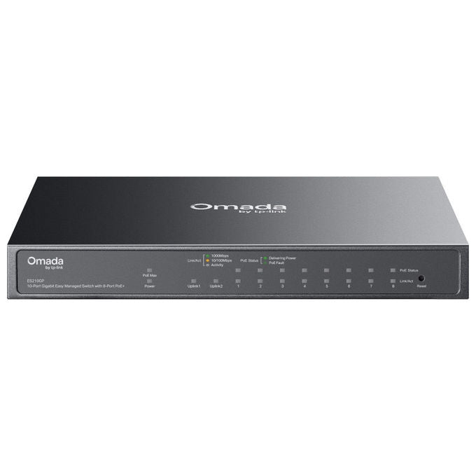TP-LINK Switch di Rete Gestito 10 Porte Gigabit Ethernet 8 PoE+ Montaggio Din Rail
