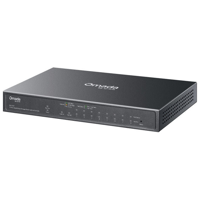 TP-LINK Switch di Rete Gestito 10 Porte Gigabit Ethernet 8 PoE+ Montaggio Din Rail