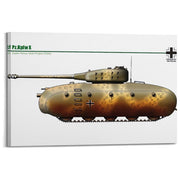 Ytnsa, Poster Vintage Tedesco, Carro Armato Pz.Kpfw X Super Heavy Tank Project, Decorativo, 60 x 90 cm