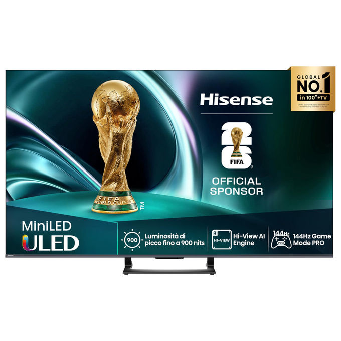 Hisense, Tv Mini-Led 55U72Q, 55 Pollici, 4K 144Hz, Smart Tv, Dolby Vision Atmos