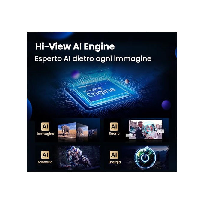 Hisense, Tv Mini-Led 55U72Q, 55 Pollici, 4K 144Hz, Smart Tv, Dolby Vision Atmos