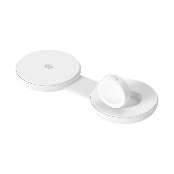 Conceptronic, Caricabatterie Wireless Magnetico Pieghevole 2-in-1, QI2, 25W, Compatibile Apple Watch