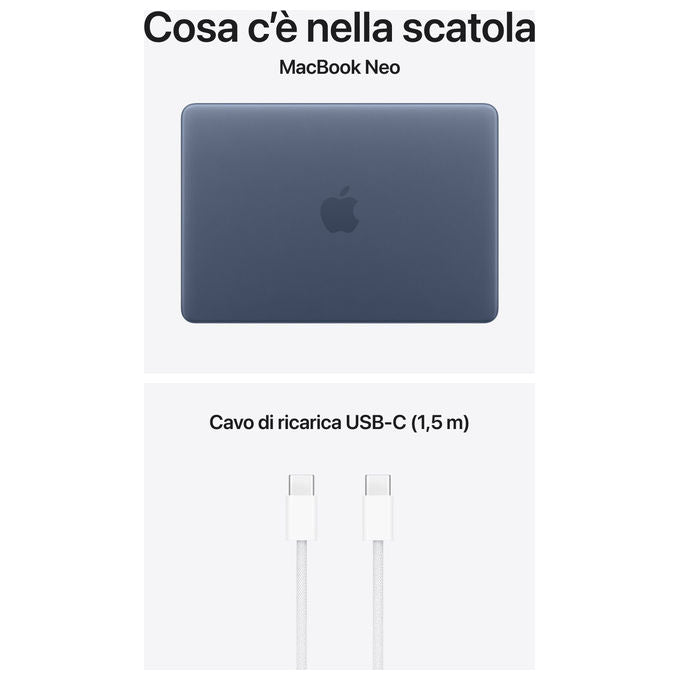 Apple MHFF4T-A MacBook Neo 13 '' 8GB RAM 256GB SSD Indaco