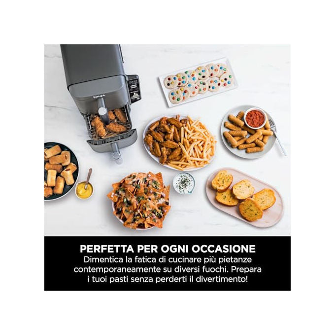Ninja SL400EU Double Stack XL Friggitrice ad aria 9,5 L 2470 W 6 programmi doppio cestello colore Grigio