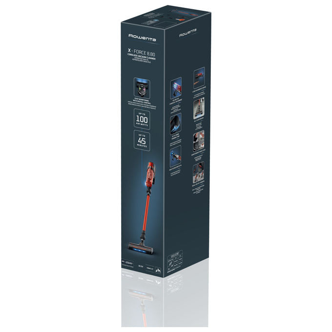 Rowenta RH1872 X-Force 8.80 Aspirapolvere Senza Filo Ciclonica 1 L 100 AW 60 min Animal Care 4 in 1 colore Rosso